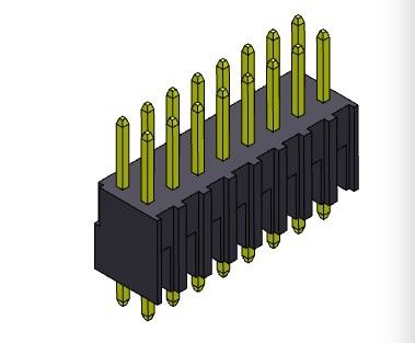 Pin Header Connector 2.54mm het Dubbele TYPE van Rijonderdompeling - 2 *2 PIN To 2*40PIN H=7.40MM