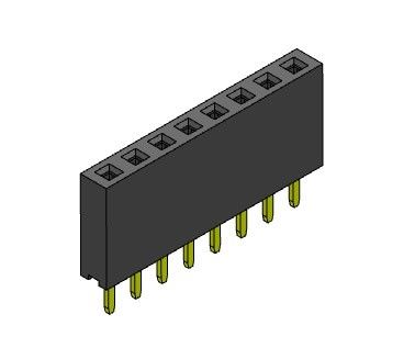 2.54mm Enige Vrouwelijke de Kopbalschakelaars 1*2 PIN To 1*40PIN H=8.50mm van de Rijonderdompeling