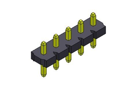Pin Header Connector 5.08mm het Enige TYPE 1 *2 PIN To 1*20PIN H=2.54MM van de Rijonderdompeling