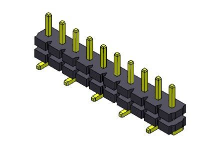Pin Header Connector 5.08mm het Enige TYPE 1 *2 PIN To 1*20PIN van SMT van de Rijstapel Rechte