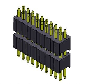 Pin Header Connector 1.27mm van de Rijstapel van Serise Dubbel Recht Type - 2 *2 PIN To 2*50PIN SQ0.40mm
