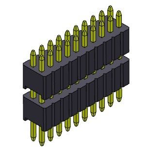 Pin Header Connector 1.27mm van de Rijstapel van Serise Dubbel Recht Type - 2 *2 PIN To 2*50PIN SQ0.40mm