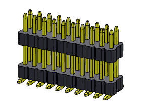1.00mm Dubbele Rij Vrouwelijk Pin Connector Stack Straight SMT 2*2 PIN To 2*40PIN