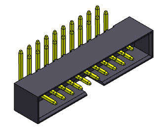 2AMP 2mm Hoogtevakje Rechte hoektype van de Kopbal Dubbel Rij - 2 *8-2*25Pin