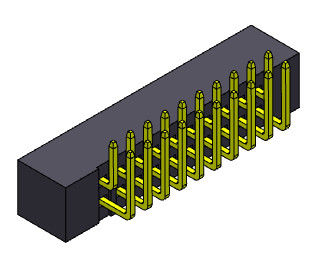 2AMP 2mm Hoogtevakje Rechte hoektype van de Kopbal Dubbel Rij - 2 *8-2*25Pin