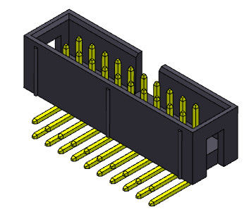 Dubbele Rij 2,54 Mm-Vakje het Type van Kopbal Rechte hoek - 2 *3-2*32 Pin Nylot 6T 3AMP