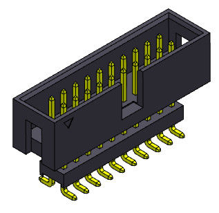 2*3-2*32 Pin Box Header 2.54mm Dubbel Rij Opgeheven SMT-Onderdompelingstype