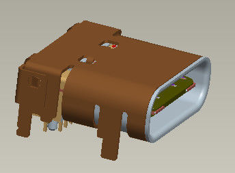 Vrouwelijke Usb 3,1 de Omkeerbare Onderdompeling 1.2mm 10000 Cycli Min van SMT van de Typec Schakelaar