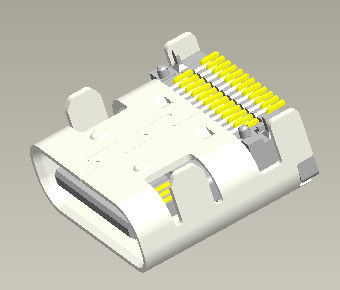 24 de Schakelaar Usb 3,1 Vrouwelijke Rechte hoek 90° Dubbel SMT van PIN Type C